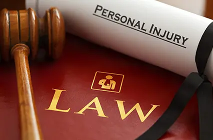 Red leather Personal Injury Law book